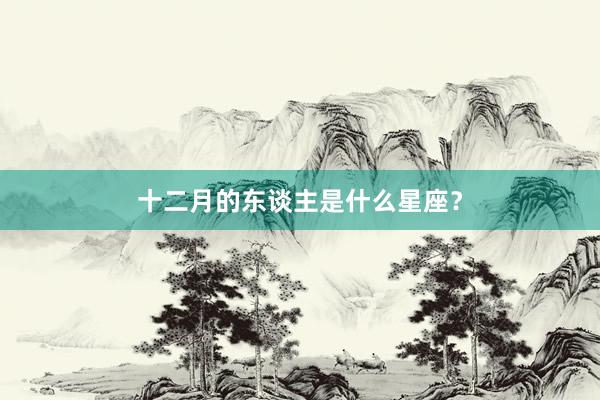 十二月的东谈主是什么星座？